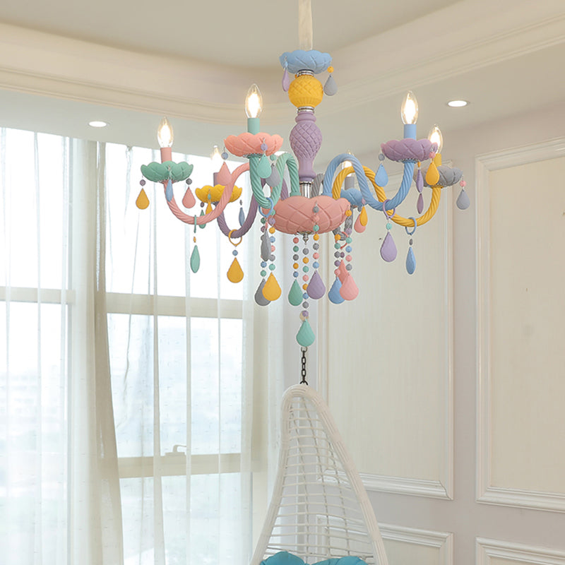 Luces colgantes de color multicolor de techo de metal moderno para la habitación de los niños