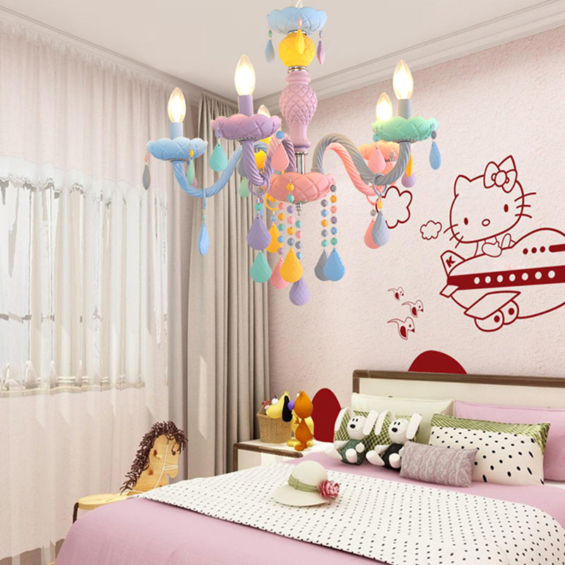 Luces colgantes de color multicolor de techo de metal moderno para la habitación de los niños