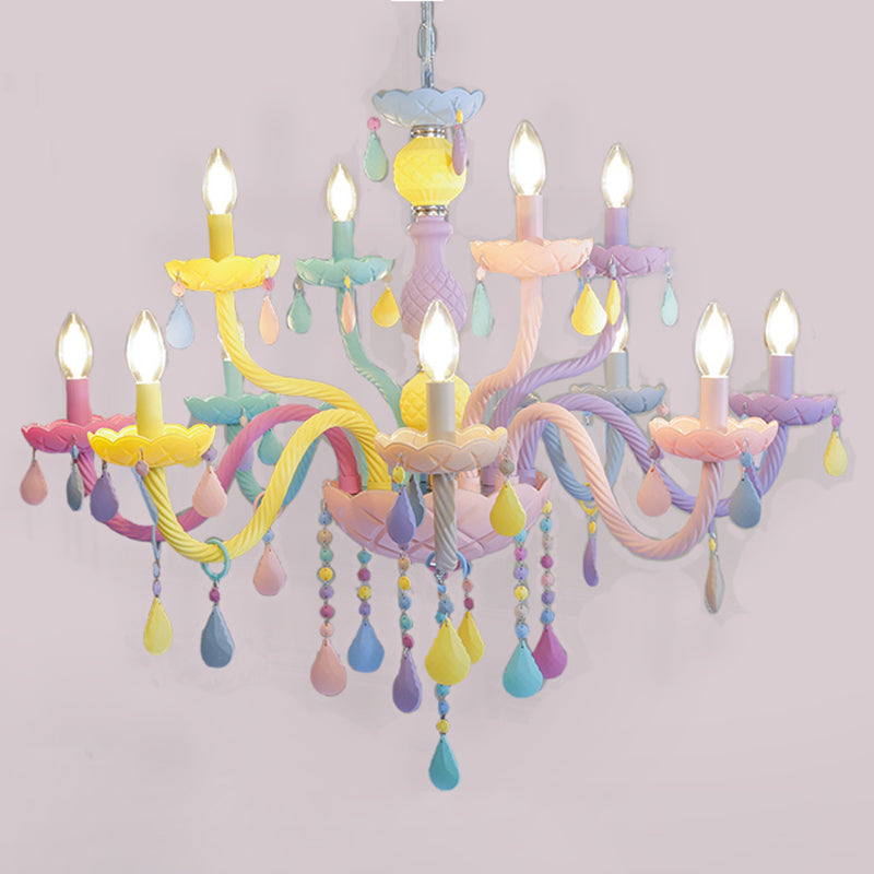 Luces colgantes de color multicolor de techo de metal moderno para la habitación de los niños