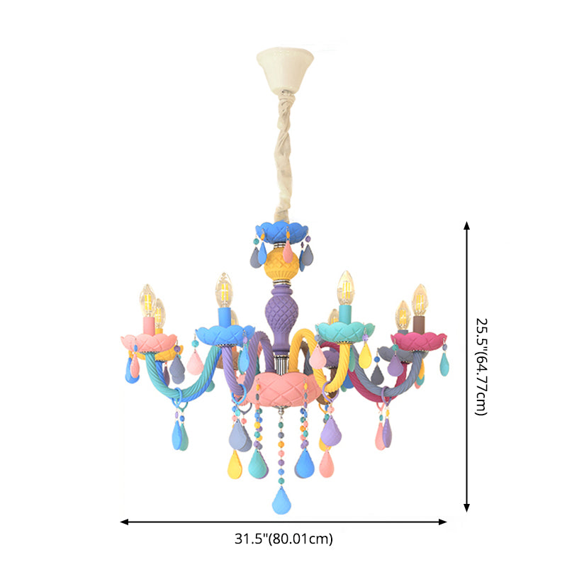 Luces colgantes de color multicolor de techo de metal moderno para la habitación de los niños