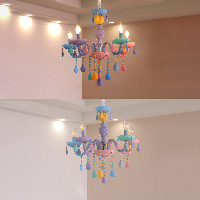 Luces colgantes de color multicolor de techo de metal moderno para la habitación de los niños