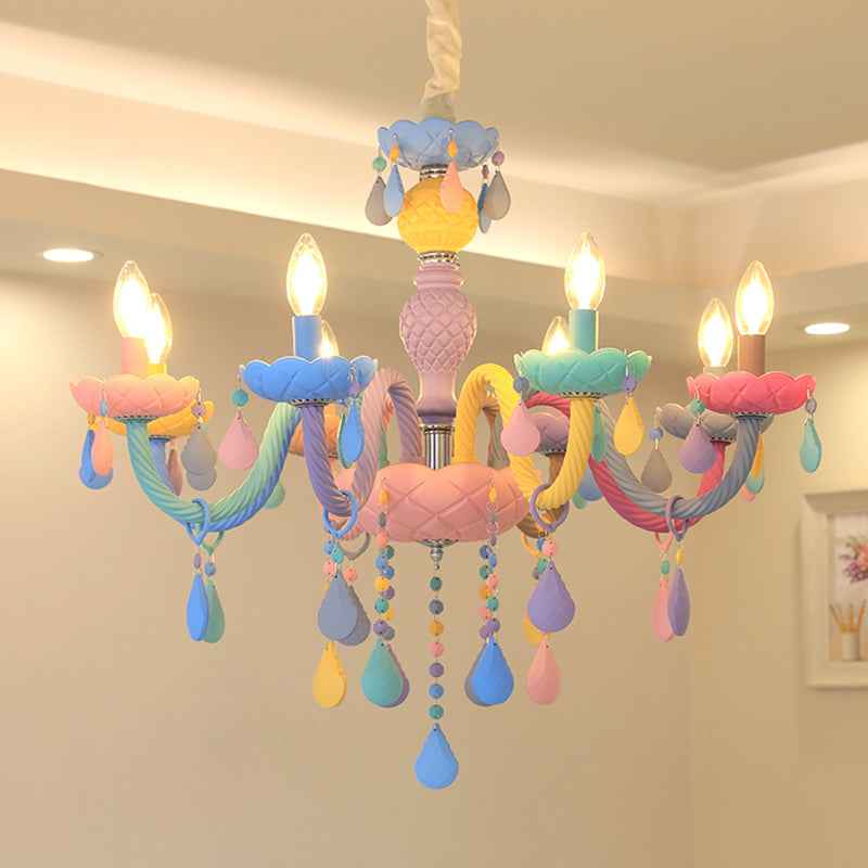 Luces colgantes de color multicolor de techo de metal moderno para la habitación de los niños