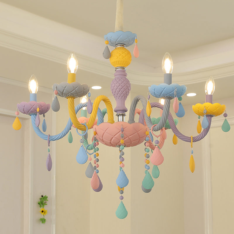 Luces colgantes de color multicolor de techo de metal moderno para la habitación de los niños