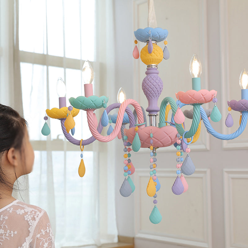 Luces colgantes de color multicolor de techo de metal moderno para la habitación de los niños