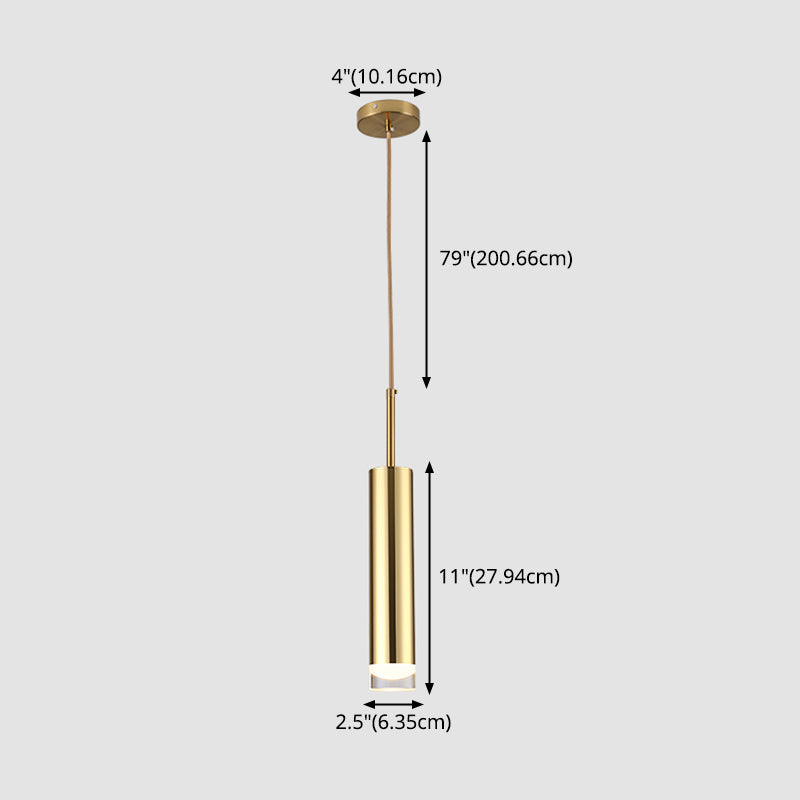 Lampe suspendue à LED cylindroïde en aluminium dans la simplicité moderne pendentif acrylique pour les espaces intérieurs