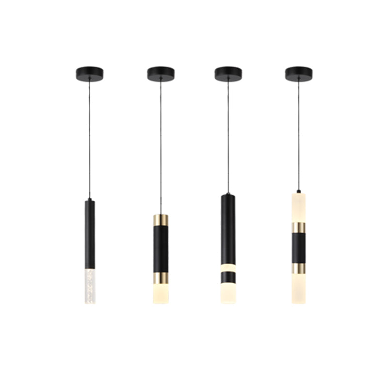 Luce cilindrica a led cilindrica luce nella moderna semplicità in alluminio lampada sospesa con ombra acrilica