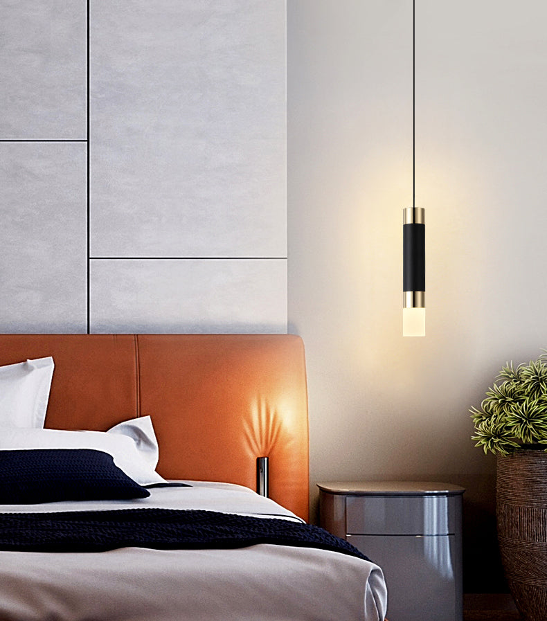 Luce cilindrica a led cilindrica luce nella moderna semplicità in alluminio lampada sospesa con ombra acrilica