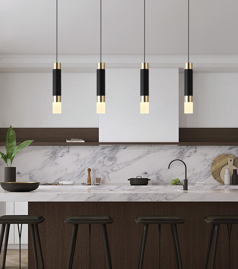 Luce cilindrica a led cilindrica luce nella moderna semplicità in alluminio lampada sospesa con ombra acrilica