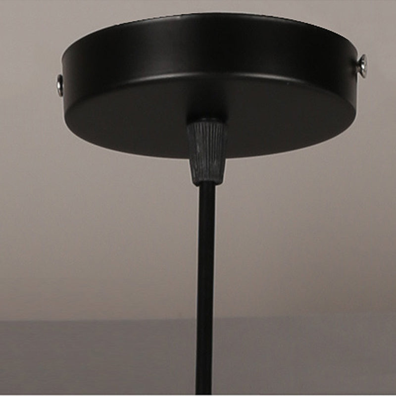 Industrial Vintage Single Pendant Light Wrought Iron Hanging Lamp with Clear Glass Shade