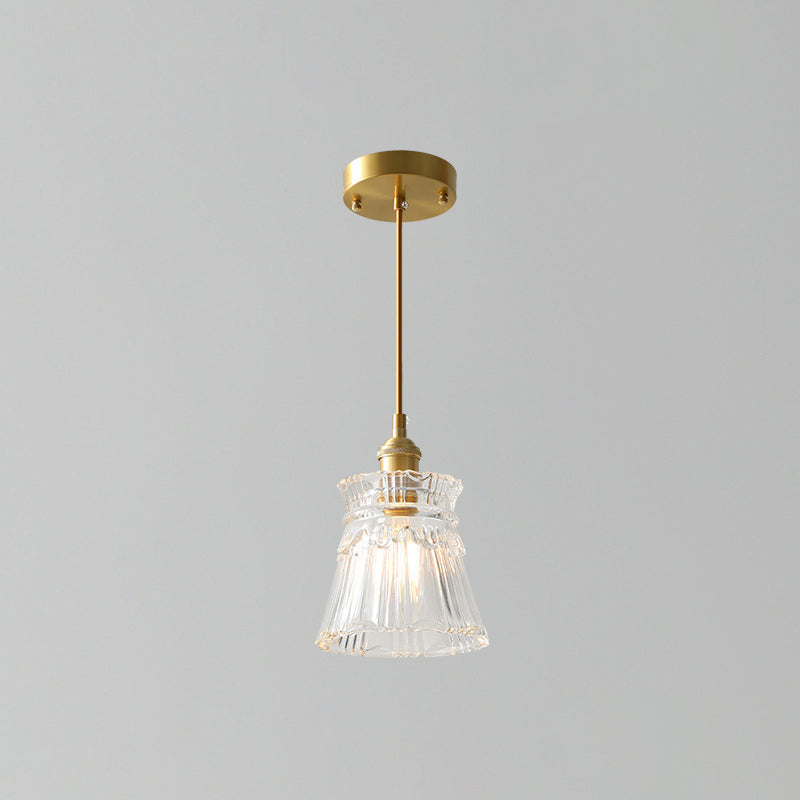 Kit di luce sospesa industriale in vetro trasparente a 1 luci a 1 lutto Luce per sala da pranzo