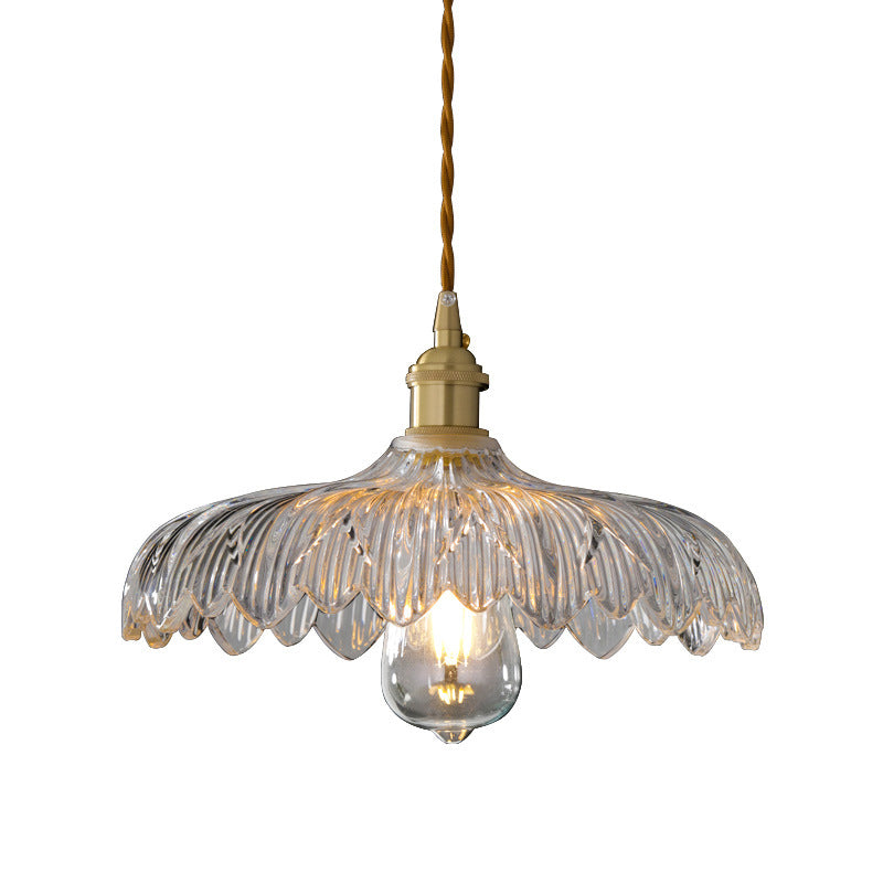 Kit di luce sospesa industriale in vetro trasparente a 1 luci a 1 lutto Luce per sala da pranzo