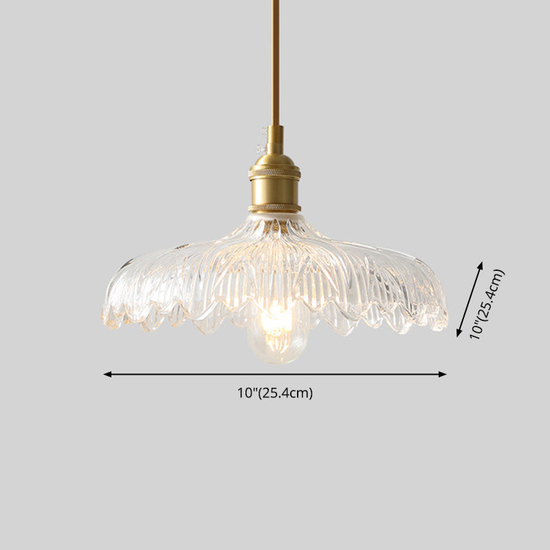 Kit di luce sospesa industriale in vetro trasparente a 1 luci a 1 lutto Luce per sala da pranzo