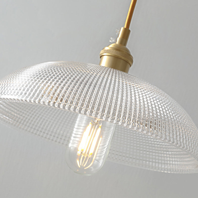 Kit di luce sospesa industriale in vetro trasparente a 1 luci a 1 lutto Luce per sala da pranzo