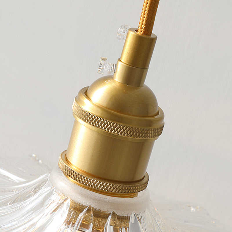 Kit di luce sospesa industriale in vetro trasparente a 1 luci a 1 lutto Luce per sala da pranzo