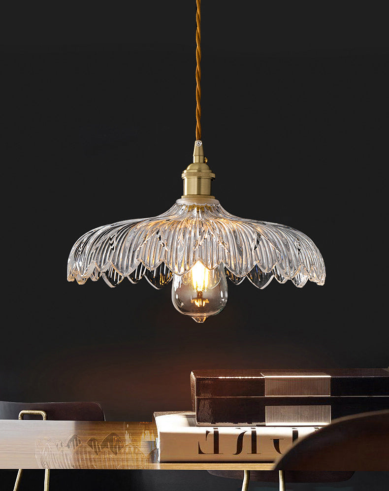 Kit di luce sospesa industriale in vetro trasparente a 1 luci a 1 lutto Luce per sala da pranzo