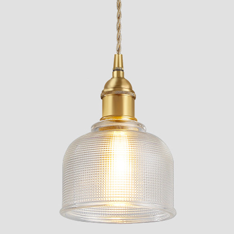 Glass Industrial Pendant Light 1-Light Hanging Ceiling Light for Bedroom