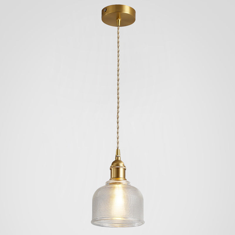 Glass Industrial Pendant Light 1-Light Hanging Ceiling Light for Bedroom