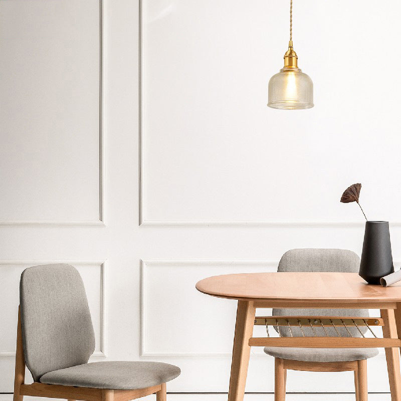 Glass Industrial Pendant Light 1-Light Hanging Ceiling Light for Bedroom