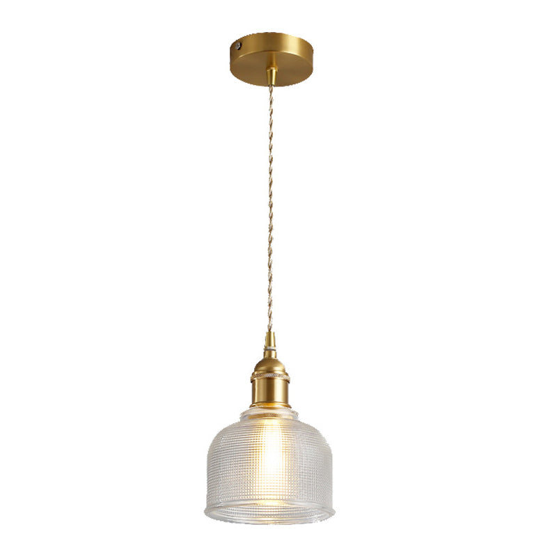 Glass Industrial Pendant Light 1-Light Hanging Ceiling Light for Bedroom