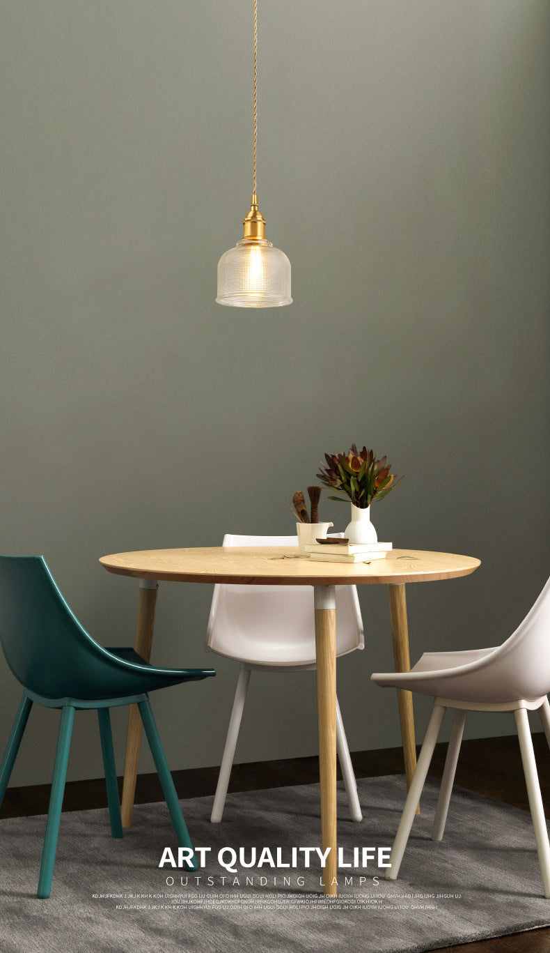 Glass Industrial Pendant Light 1-Light Hanging Ceiling Light for Bedroom