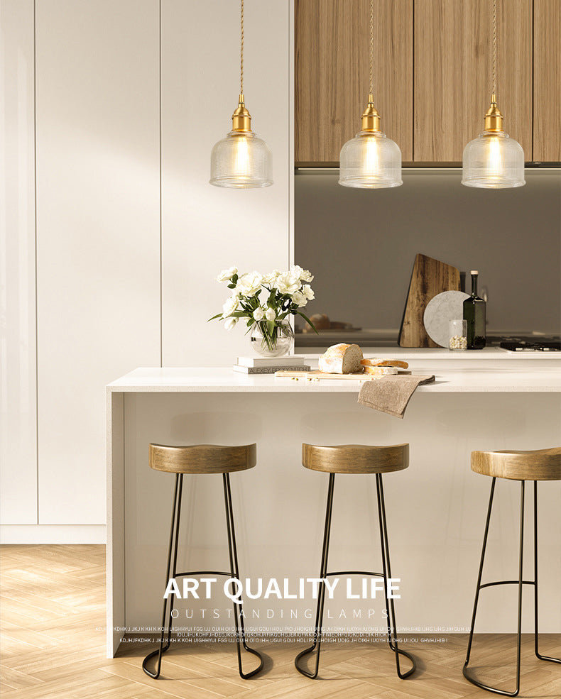 Glass Industrial Pendant Light 1-Light Hanging Ceiling Light for Bedroom