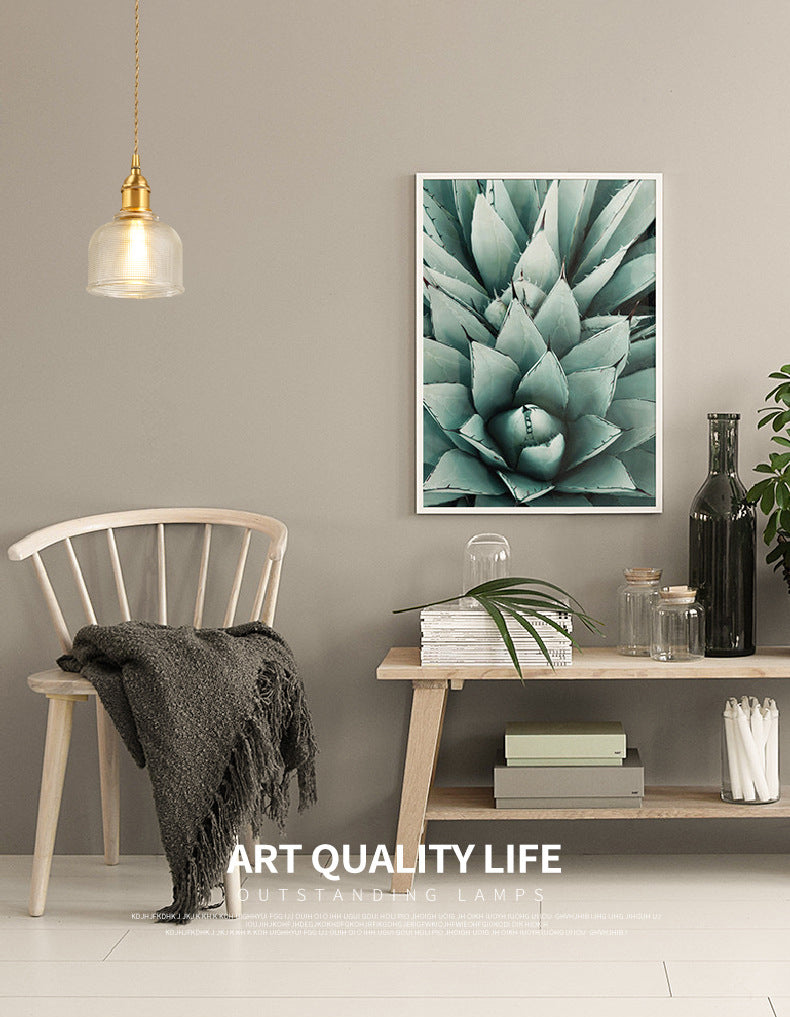 Glass Industrial Pendant Light 1-Light Hanging Ceiling Light for Bedroom