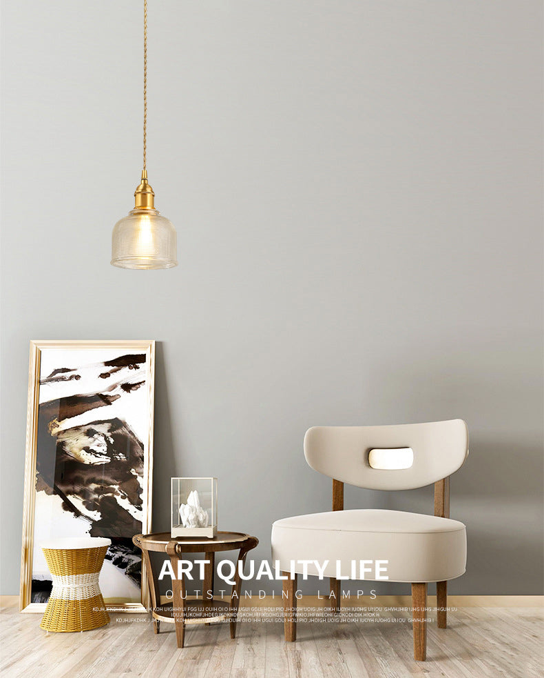 Glass Industrial Pendant Light 1-Light Hanging Ceiling Light for Bedroom