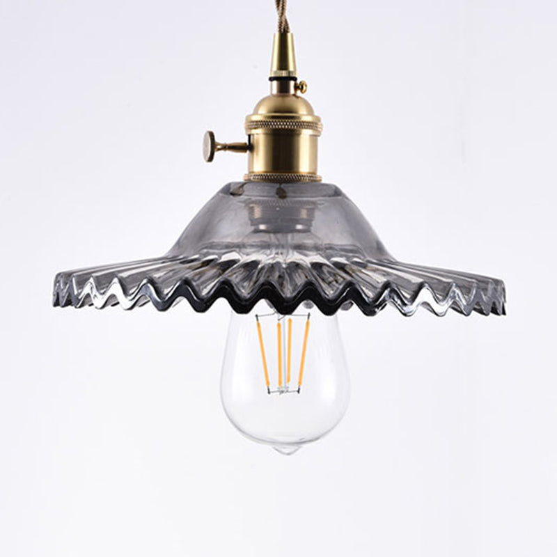 Kit de luz colgante industrial de 1 luces de vidrio suspendido de iluminación para comedor para comedor