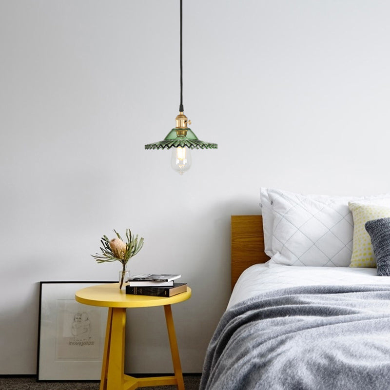 Kit de luz colgante industrial de 1 luces de vidrio suspendido de iluminación para comedor para comedor