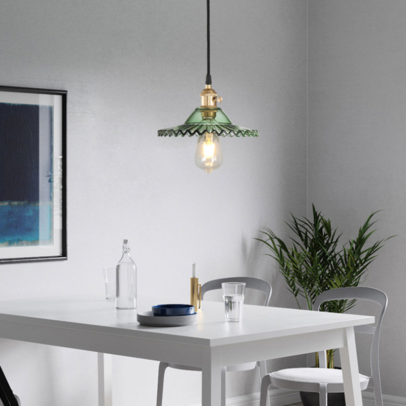 Kit de luz colgante industrial de 1 luces de vidrio suspendido de iluminación para comedor para comedor