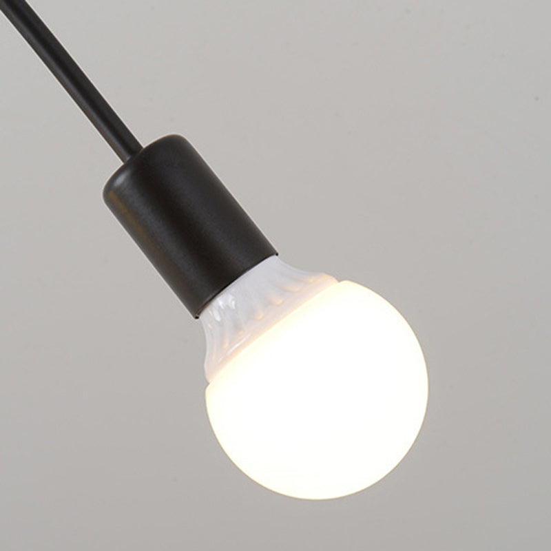 Black Sputnik Semi Flush Monte en estilo de techo de hierro forjado de estilo retro industrial para sala de estar