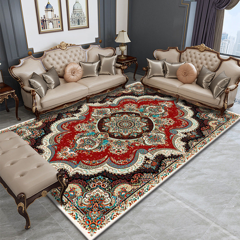Nostalgie Home Dekoration Teppich Tribal Muster Fläche Teppich Polyester Waschbarer Teppich