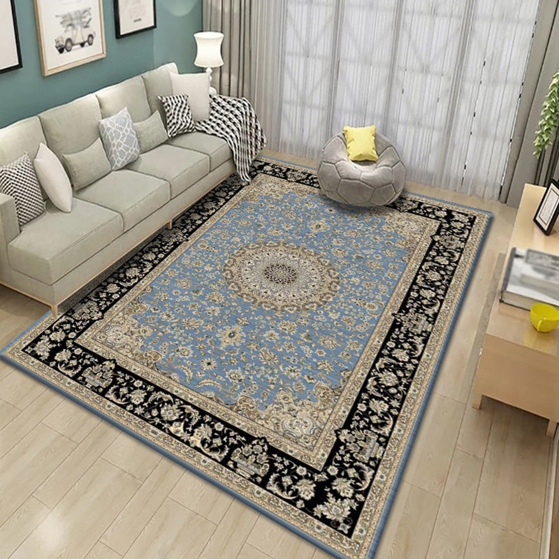 Alfombra vintage de la sala de estar marina Medallón de la alfombra del poliéster alfombra interior lavable