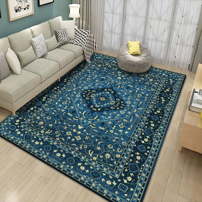 Rotmedaillon Teppich Polyester Vintage Indoor Teppich Nicht-Split-Gebiet Teppich für Wohnkultur