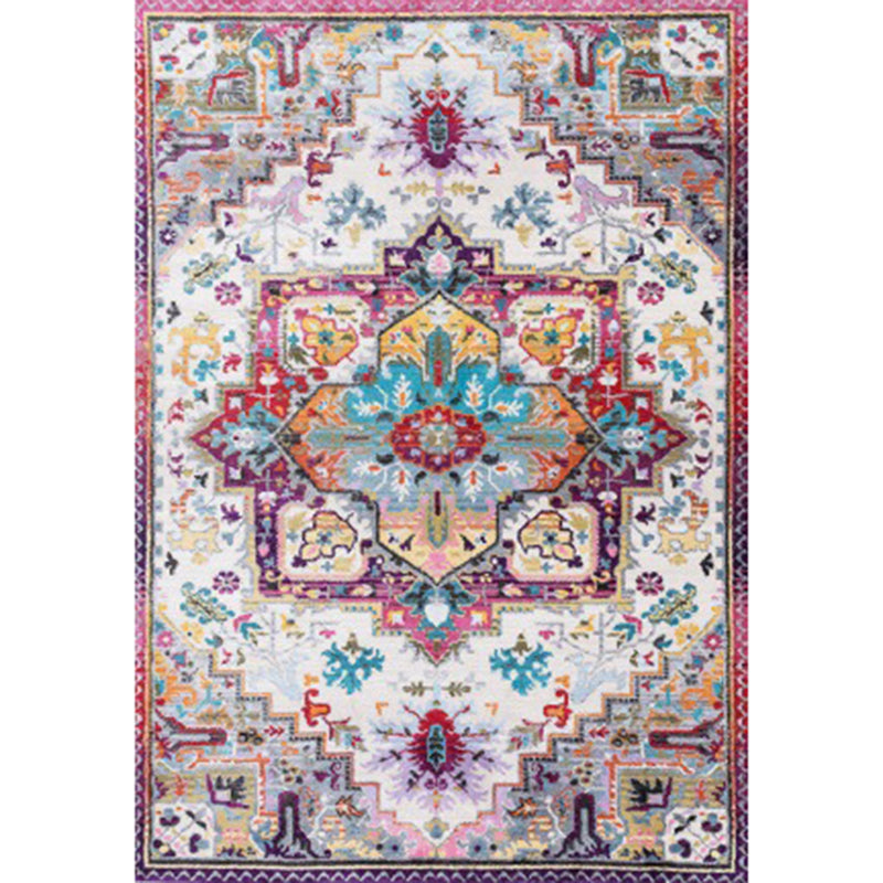 Blue Americana Pattern Carpet Polyester Bohemian Area Rug Anti-Slip Washable Rug for Bedroom