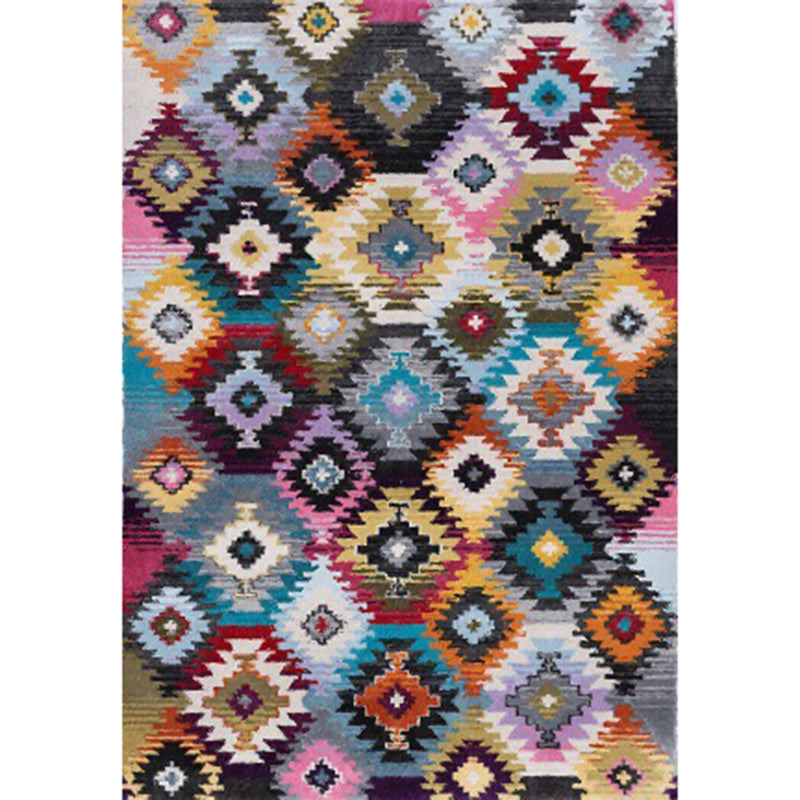 Blue Americana Pattern Carpet Polyester Bohemian Area Rug Anti-Slip Washable Rug for Bedroom