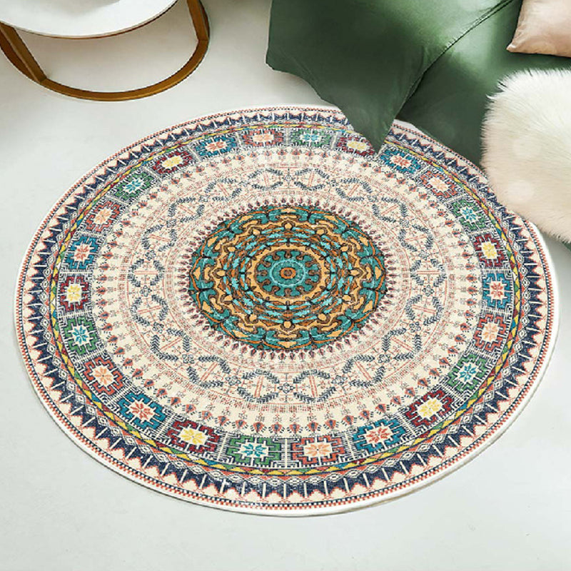 Ausgefallener Marokko -Gebiet Teppich Beige Stammesmuster Teppich Färbung resistenter Innenteppich für Wohnkultur