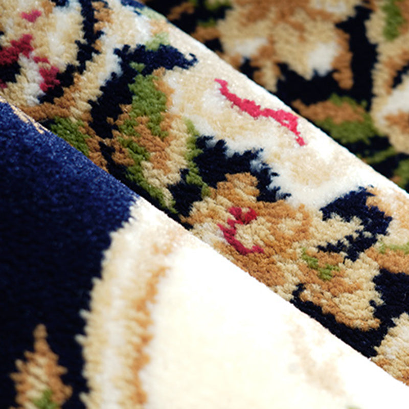 Traditional Area Rug Floral Design Rug Polyester Anti-Slip Backing Carpet for Home Decor