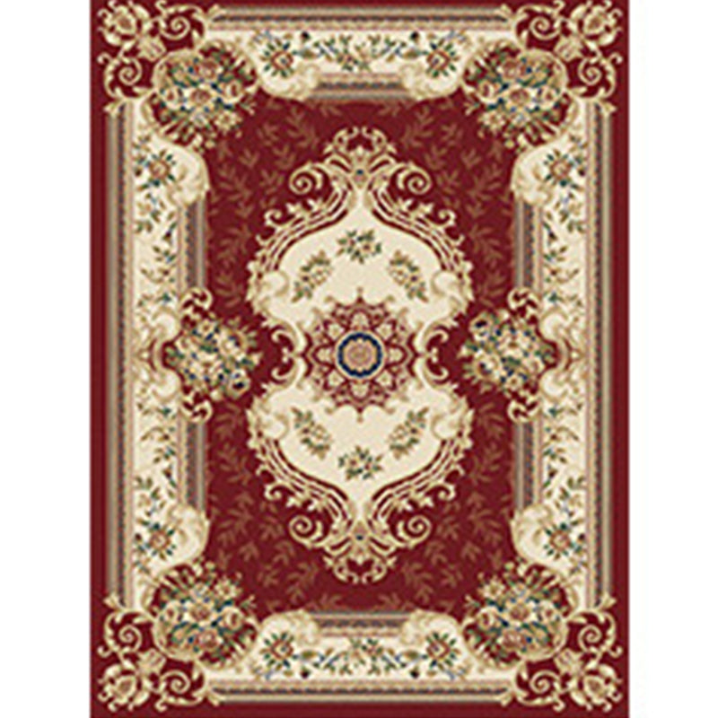 Traditional Area Rug Floral Design Rug Polyester Anti-Slip Backing Carpet for Home Decor
