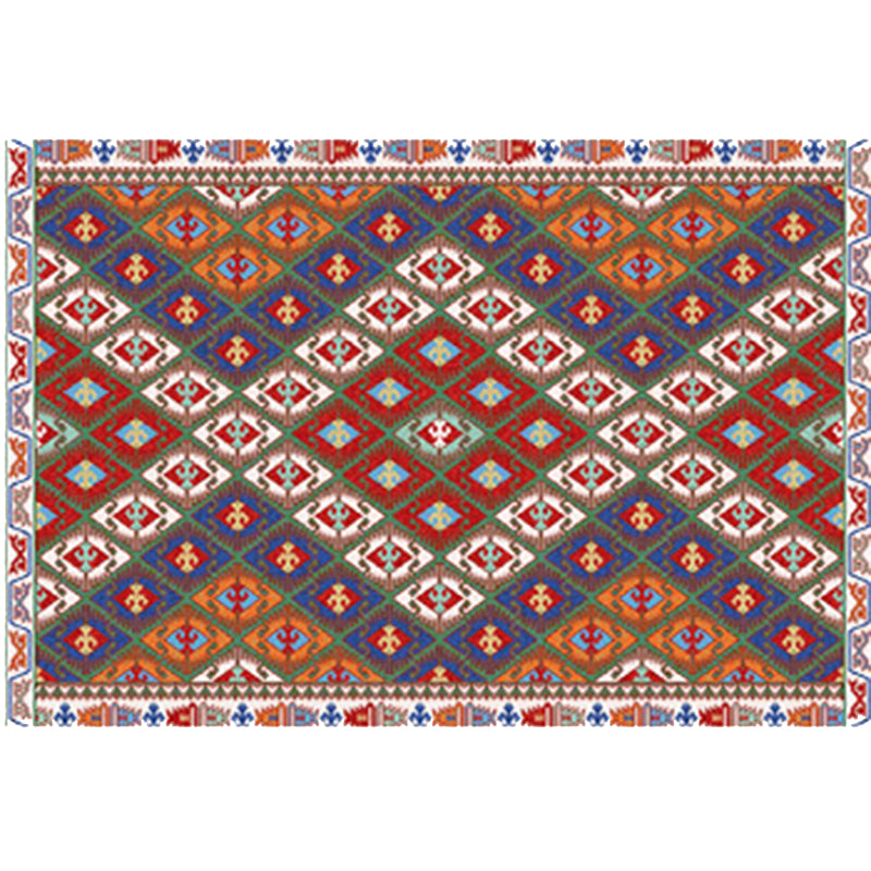 Bohemian Multicolor Carpet Polyester Area Carpet Stain Resistant Rug for Living Room