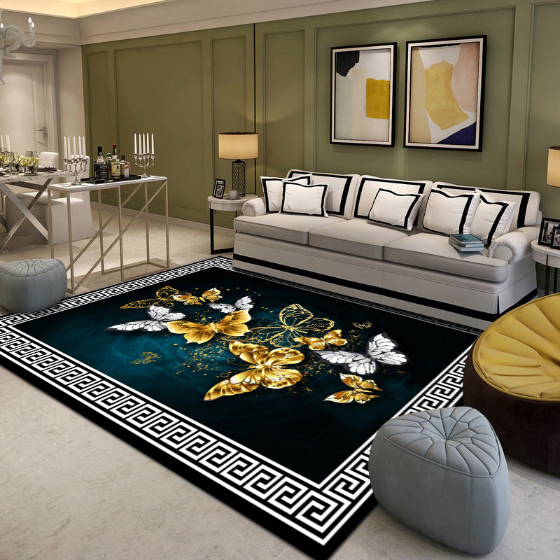 Tapis d'intérieur en polyester Blue Vintage Carpet Medallion