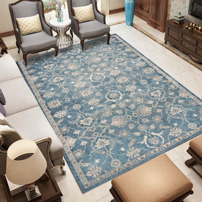Moroccan Medallion Print Carpet Nostalgia Carpet Polyester Stain Resistant Carpet for Home Decor