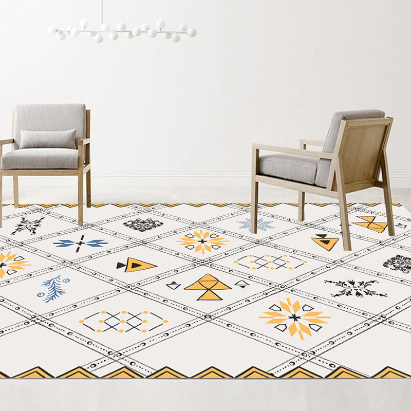 Boho-Chic Harlequin Print Carpet Polyester Indoor Carpet Non-Slip Backing Rug for Living Room