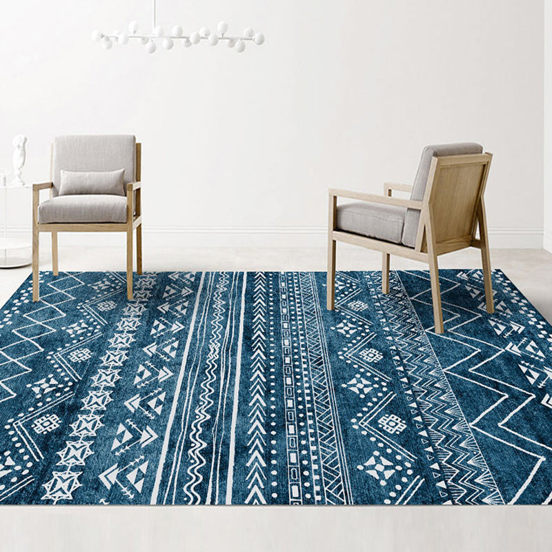 Boho-Chic Harlequin Print Carpet Polyester Indoor Carpet Non-Slip Backing Rug for Living Room