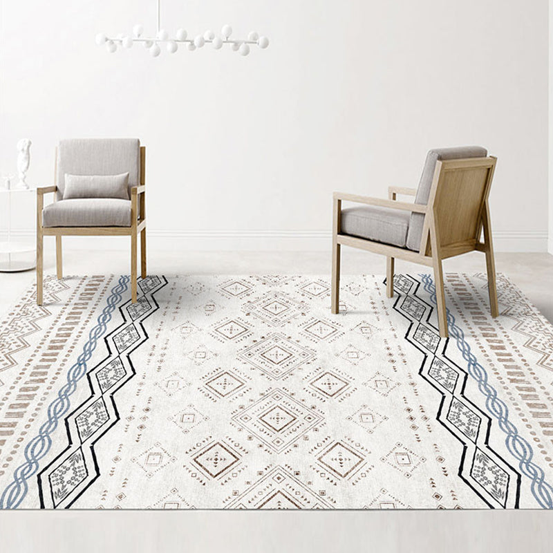 Boho-Chic Harlequin Print Carpet Polyester Indoor Carpet Non-Slip Backing Rug for Living Room