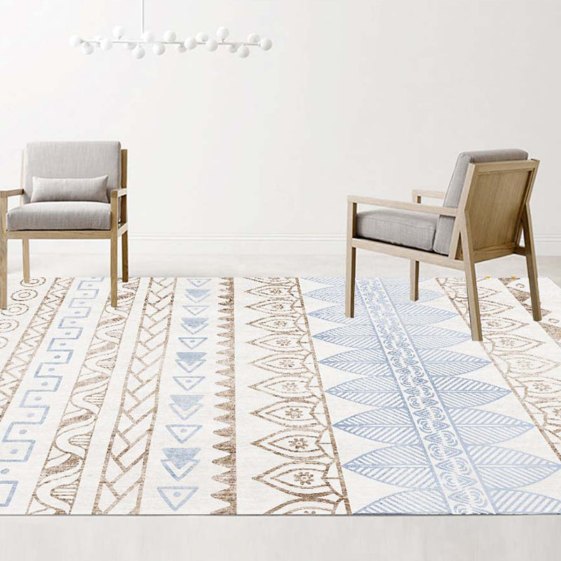 Boho-Chic Harlequin Print Carpet Polyester Indoor Carpet Non-Slip Backing Rug for Living Room