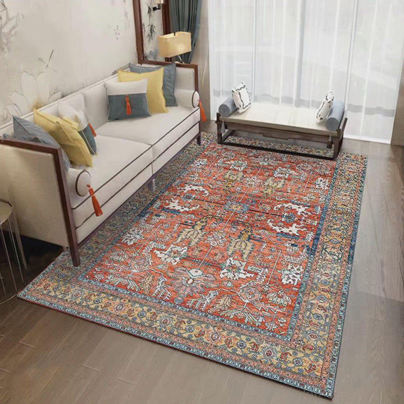 Tapis Brown Americana Match Polyester Bohemian Area Tapis de support sans glissement pour décoration intérieure
