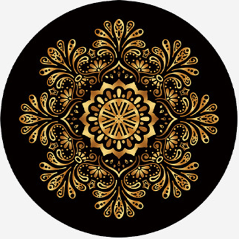 Shabby Chic Black Tone Area Rug Polyester Carpet Stain Resistant Carpet for Living Room
