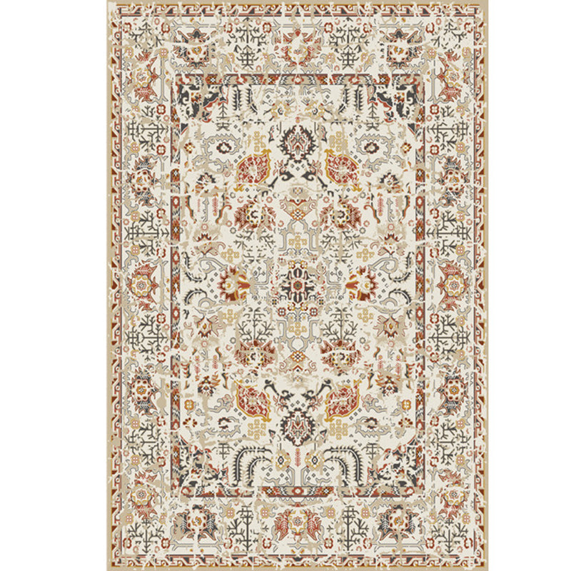 Mid-Century Medallion Print Area Carpet Polyester Carpet Non-Slip Backing Area Rug for Living Room