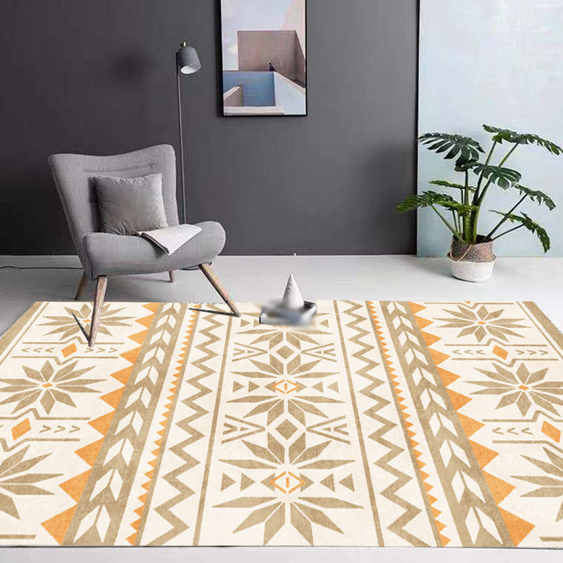 Bohemian Geometric Print Rug Polyester Indoor Carpet Non-Slip Backing Area Rug for Living Room